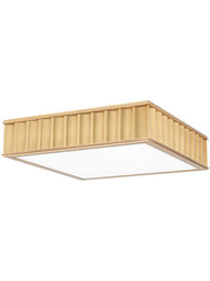 Middlebury Square 3-Light Flush Mount in Aged Brass.